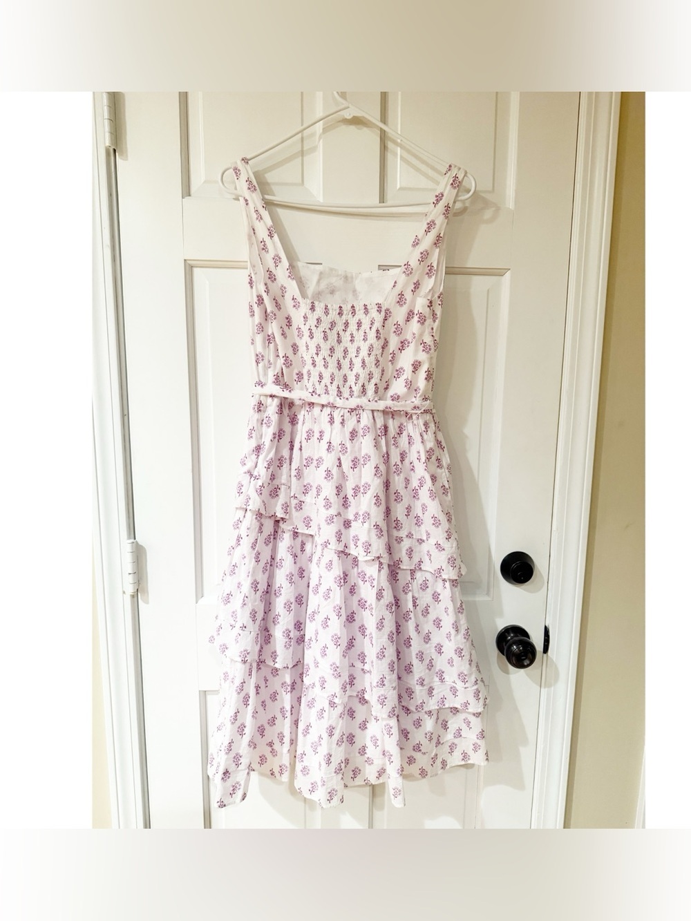 J. Crew Sleeveless Belted Tiered Floral Print Cotton size 6 - Picture 8 of 12